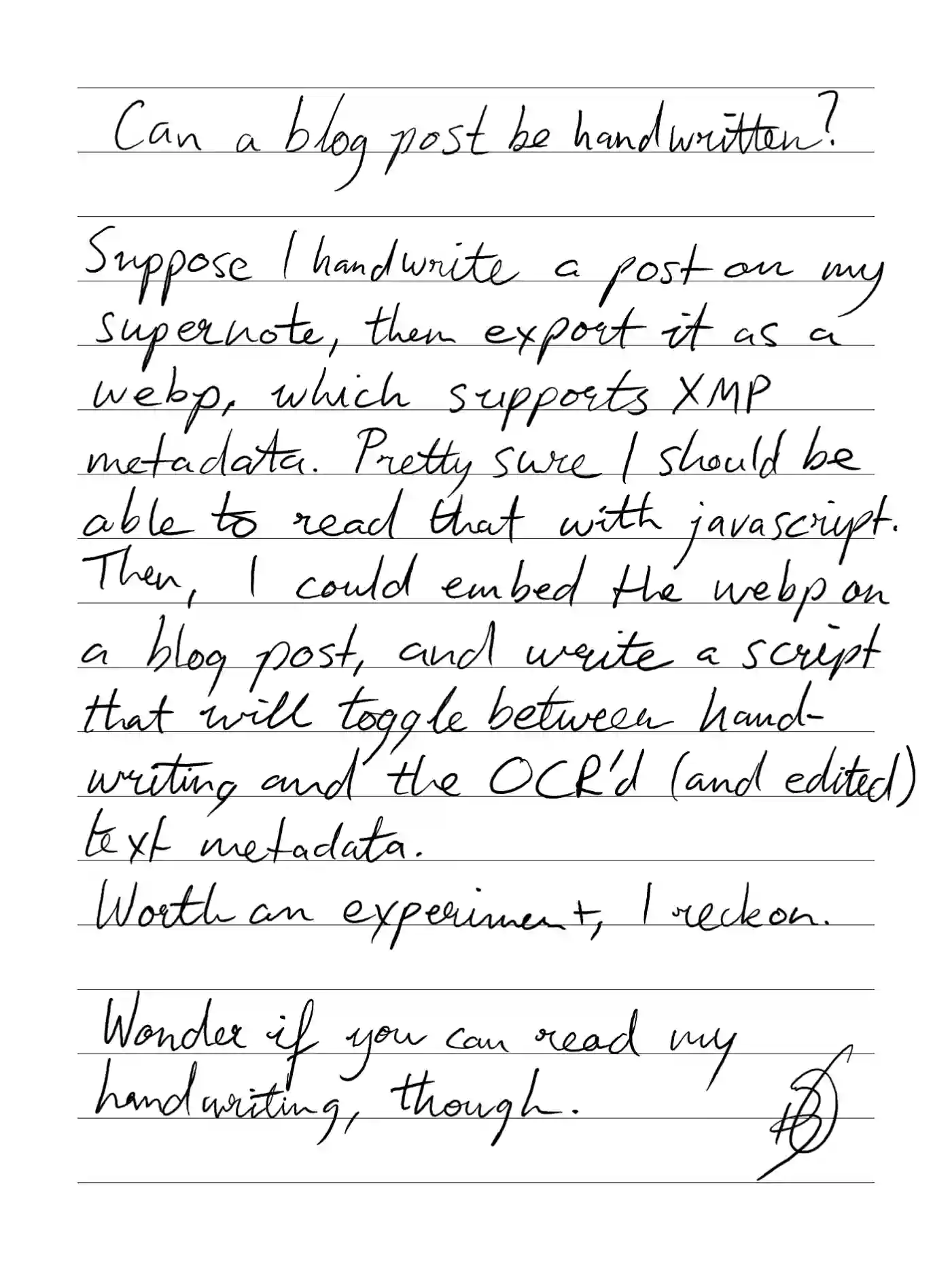 A handwritten version of this post.